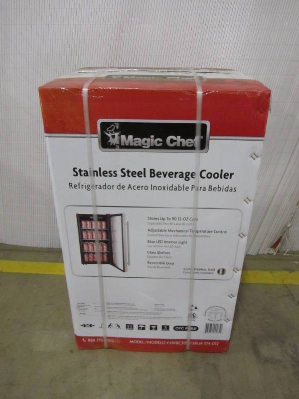 lot 82 image: Magic chef stainless steel beverage cooler