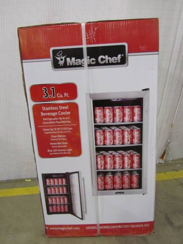 lot 83 image: Magic chef stainless steel beverage cooler