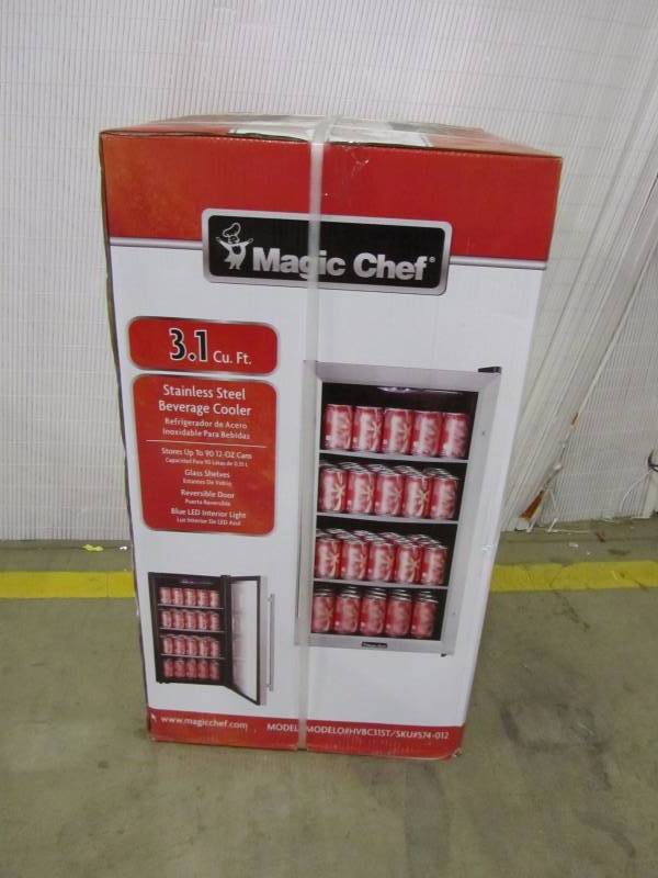 lot 84 image: Magic chef stainless steel beverage cooler