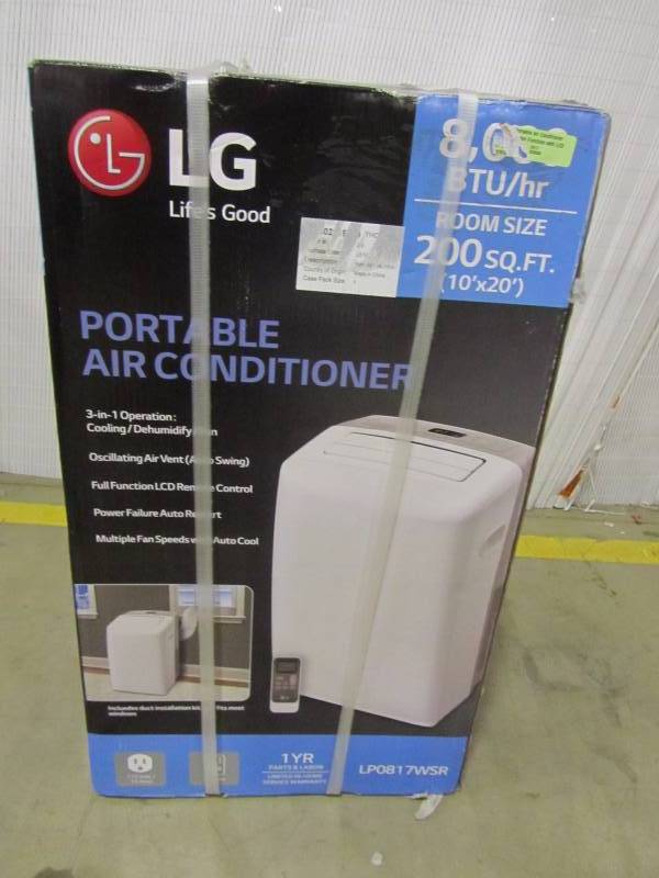 lot 88 image: LG 8,000 BTU Portable Air Conditioner and Dehumidifier Function with LCD Remote