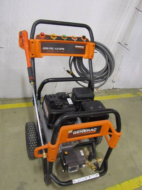 lot 99 image: Generac 4,200 PSI 4.0 GPM OHV Engine Triplex Pump Gas Powered Pressure Washer