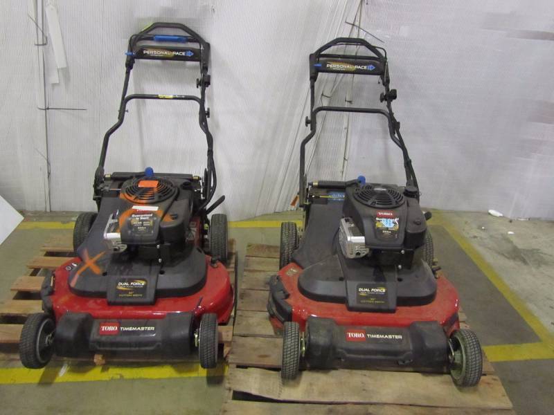 lot 106 image: (2) TimeMaster 30 in. Briggs & Stratton Electric Start Walk-Behind Gas Self-Propelled Mower with Spin-Stop