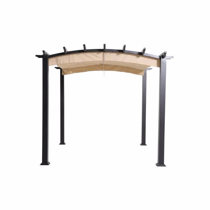 lot 47 image: Hampton Bay 9 ft. x 9 ft. Steel & Aluminum Arched Pergola with Retractable Canopy