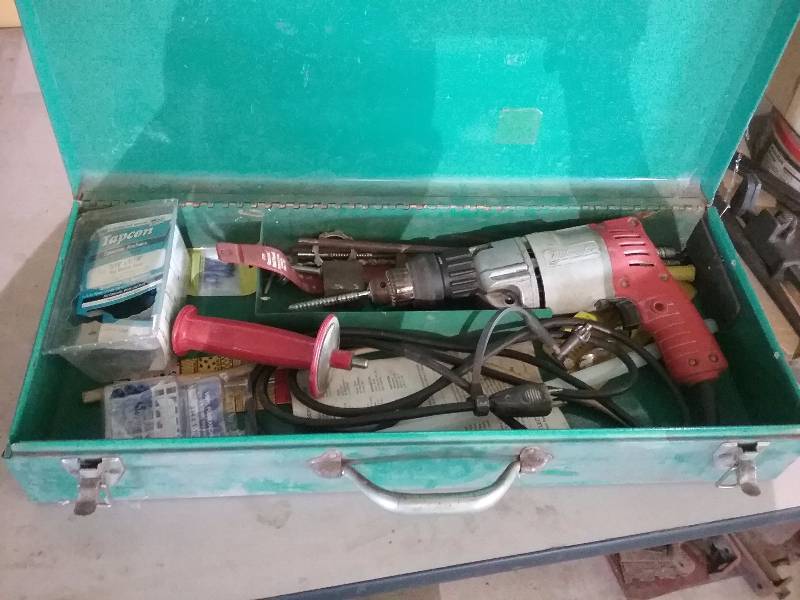 lot 32 image: Milwaukee Hammer Drill & Bits