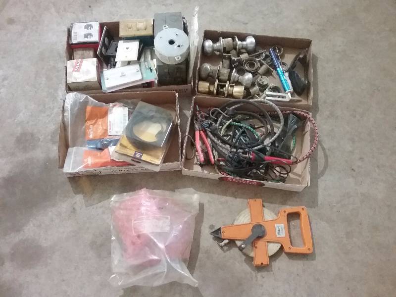 lot 61 image: Lot - Misc Electrical Supplies, 30amp Receptacles, Soldering Iron, etc