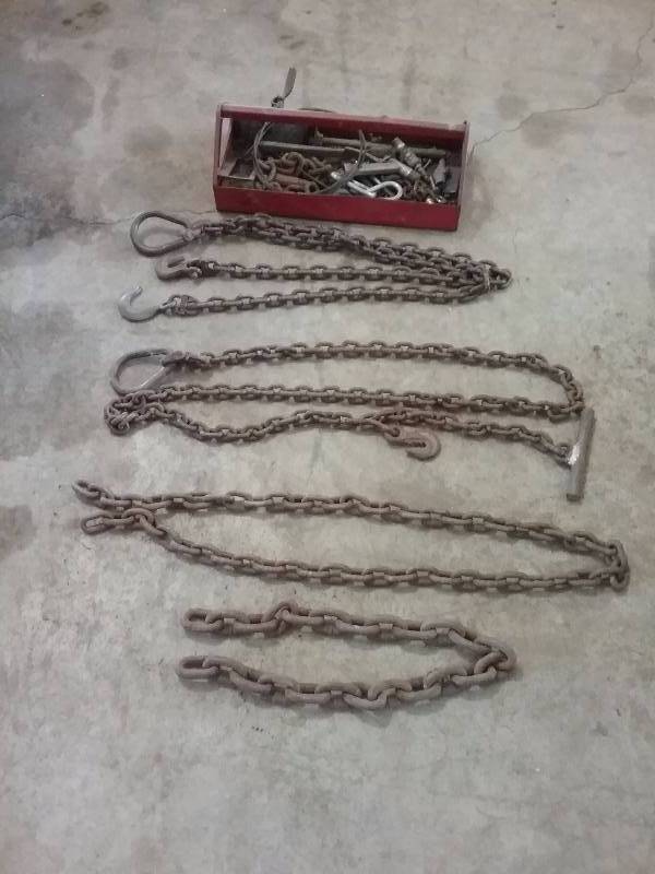 lot 76 image: Lot - Chains - 4ft, 6ft, 9ft & Misc Pieces