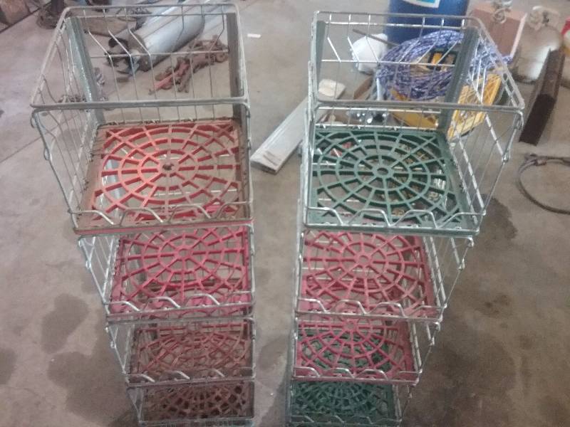 lot 80 image: Lot - Vintage Metal Stacking Milk Crates