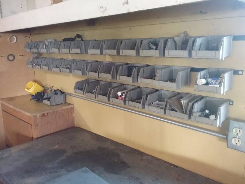 lot 106 image: Lot - Bins with Misc Nails, Bolts, Etc
