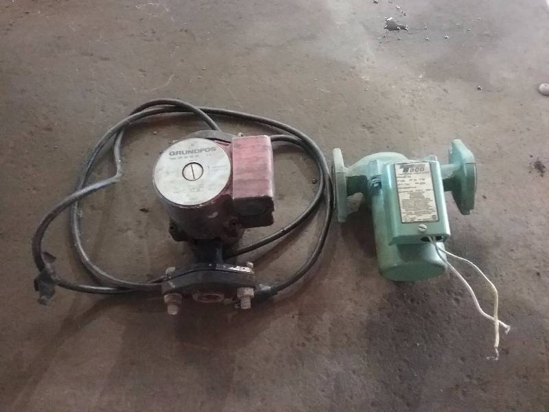 lot 177 image: Lot - Boiler Pumps - TACO 007-F5 & Grundfos Type UP 15-18SF