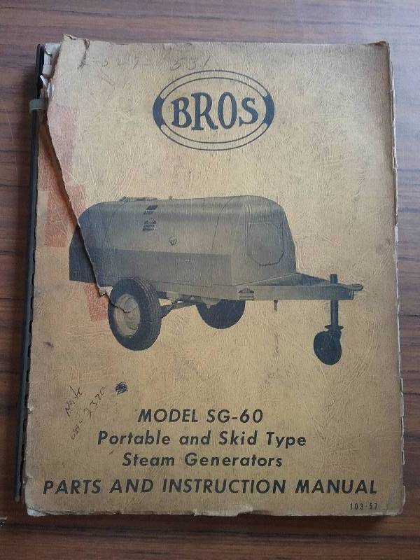 lot 195 image: Manual - Steam Generator Boiler Model SG-60