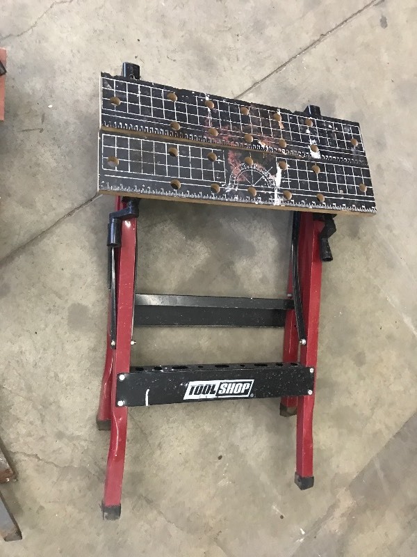 lot 21 image: (2) Folding Workshop Work Tables ...