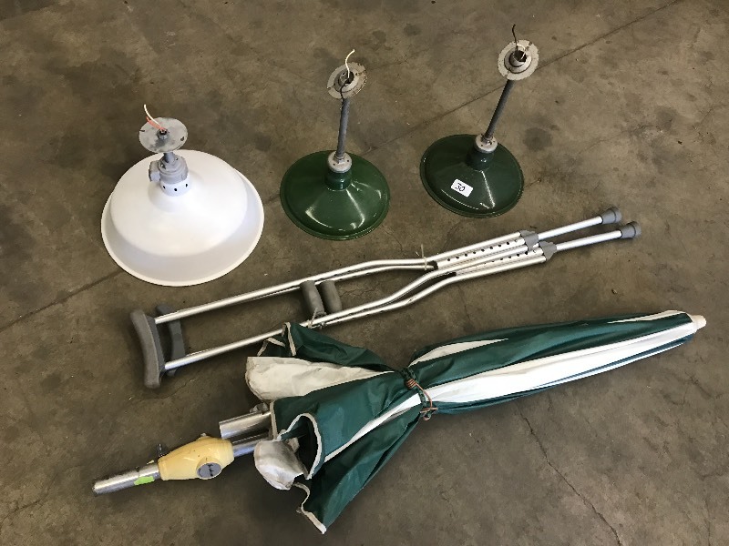 lot 30 image: Lot Of Patio Umbrella, Aluminum Cr...