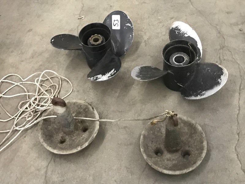 lot 53 image: Lot Of (2) Boat Props & (2) Boat An...