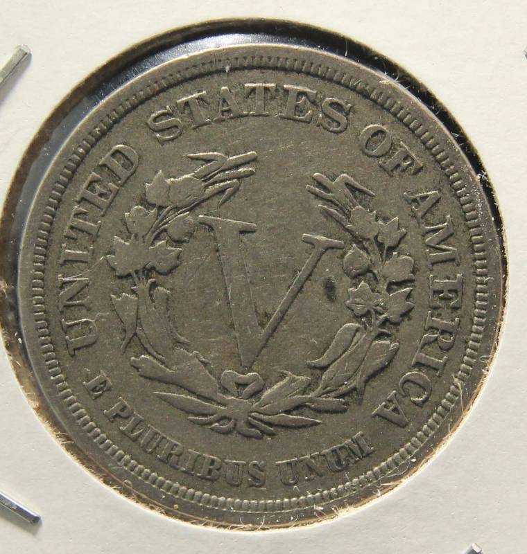 1883 NO CENTS LIBERTY OR V NICKEL VF