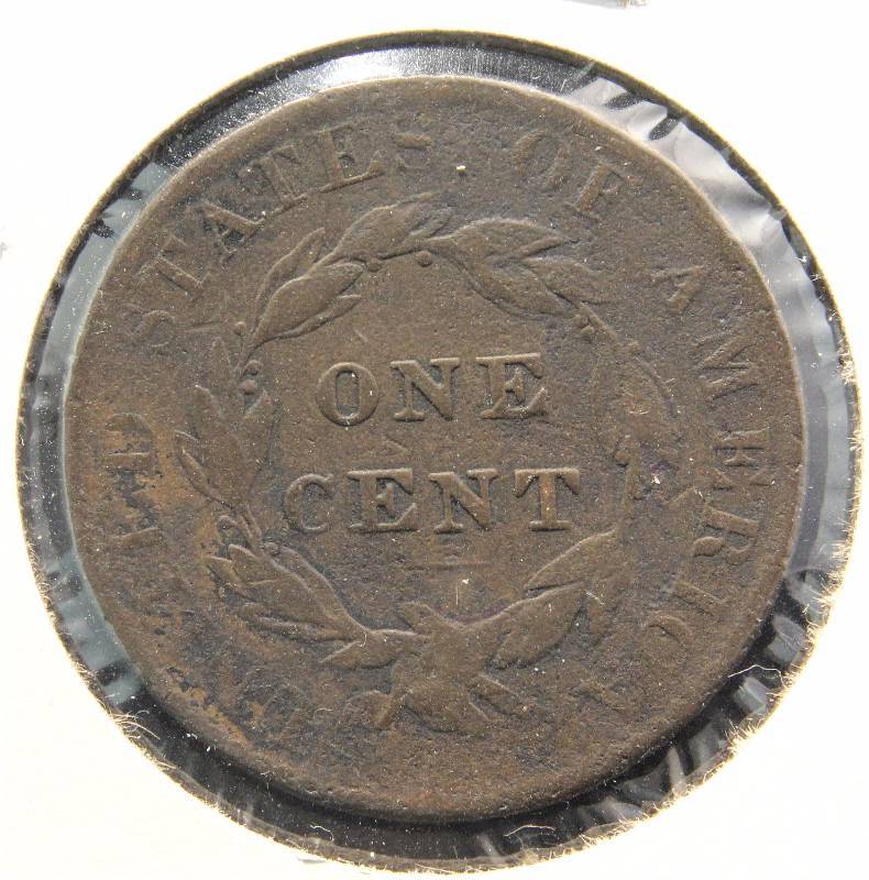 1822 CORONET LARGE CENT VG