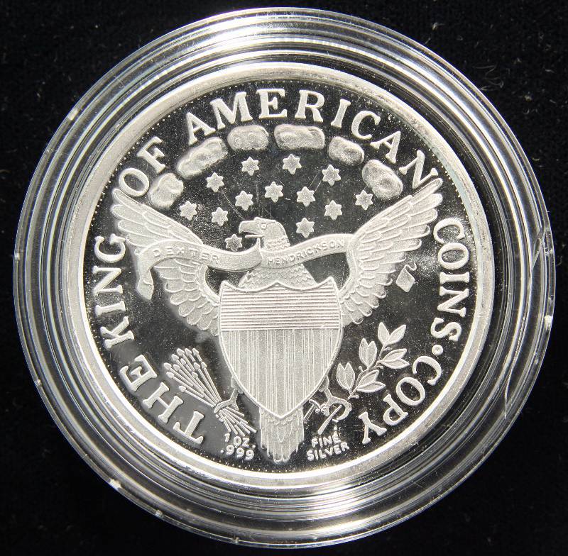 1 TROY OZ. .999 FINE SILVER ROUND DRAPED BUST DESIGN IN AIRTIGHT