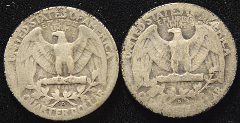GROUP OF 2 SILVER WASHINGTON QUARTERS 1941-D & 1944-D