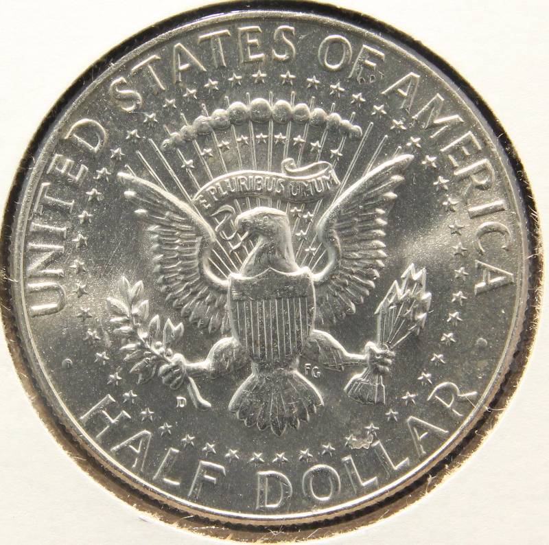 1964-D KENNEDY SILVER HALF DOLLAR BU UNC