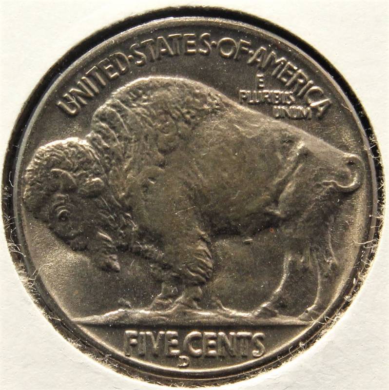 1938 DD (D OVER D) BUFFALO NICKEL BU UNC