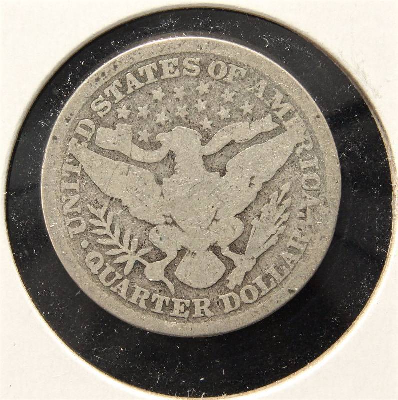 1896 BARBER SILVER QUARTER AG