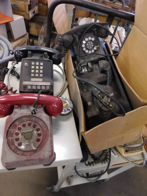 Vintage Phone Lot Includes Cart