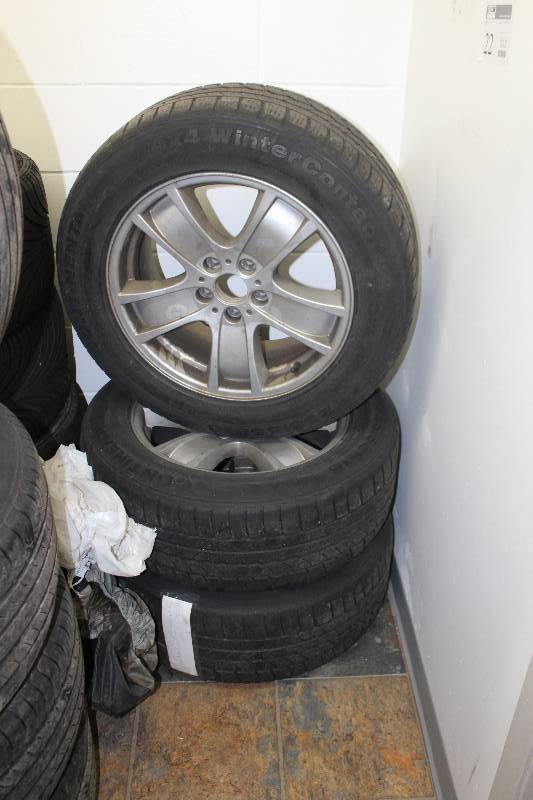 lot 22 image: Lot of (3) 5-Lug 18in. Wheels w Continental WinterContact P25555R18 4x4 Winter Tires