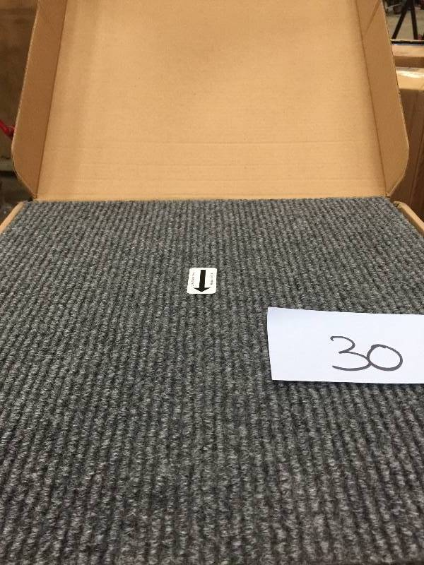 lot 30 image: TrafficMASTER Sisteron Sky Grey Wide Wale Texture 18 in. x 18 in. IndoorOutdoor Carpet Tile (10 TilesCase) one case open box never used