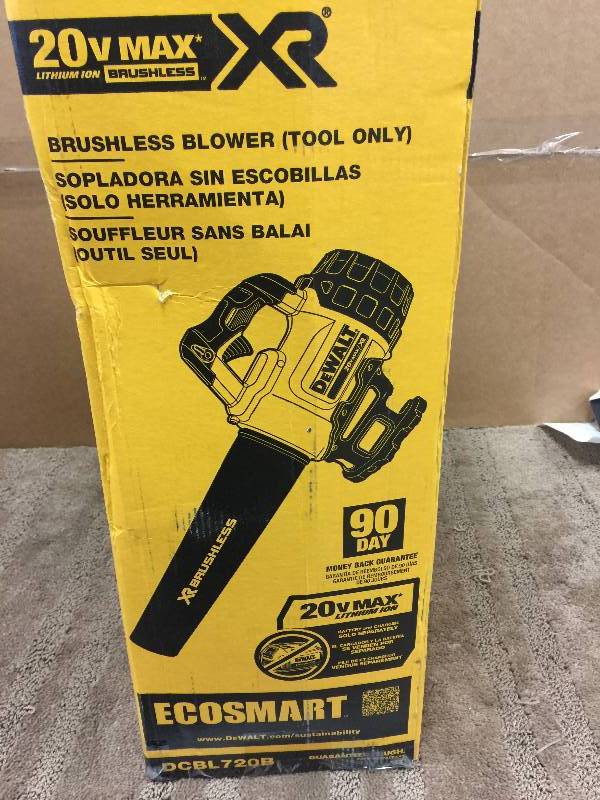 lot 72 image: DEWALT 90 MPH 400 CFM 20-Volt MAX Lithium-Ion Cordless Handheld Leaf Blower - Battery and Charger Not Included open box never used