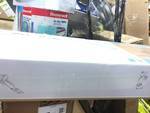 lot 77 image: Hampton Bay Regency 4-Light Brushed Nickel T8 Fluorescent Ceiling Light open box never used