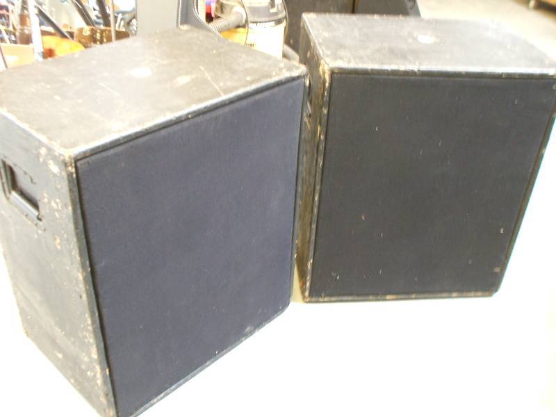lot 332 image: SPEAKER CABINETS WITH HORNS AND CROSSOVERS