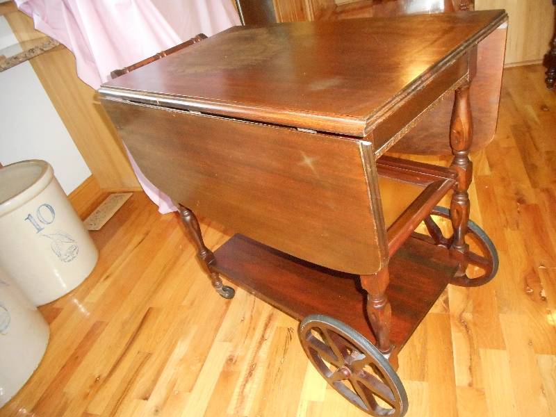 antique drop leaf table cart