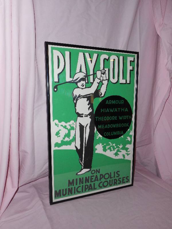 lot 28 image: Play Golf Minneapolis Municipal Courses Framed  Poster