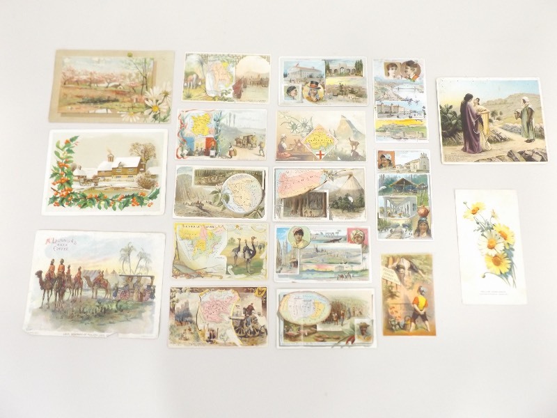 lot 9 image: Lot of Antique Coffee etc. Trade Cards