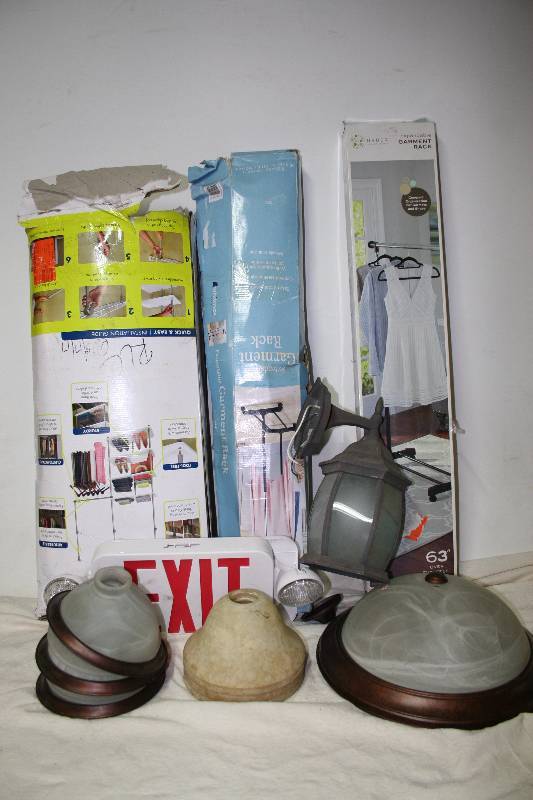 Lighting, Exit Sign, and Garment Racks