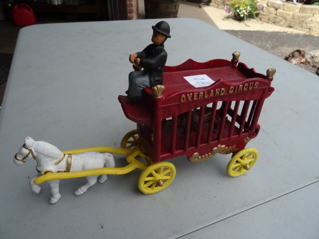 lot 28 image: Cast Iron Overland Circus Wagon