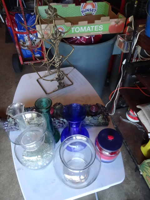 lot 180 image: Wine Rack Glassware, Misc Candles,
