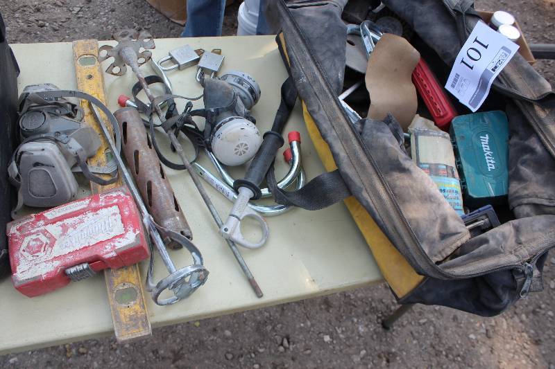 lot 101 image: Air Masks, Cement Hand Tools, Tool Bags