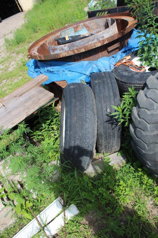 lot 12 image: Lot of (2) Tires w 8-Bolt Wheels