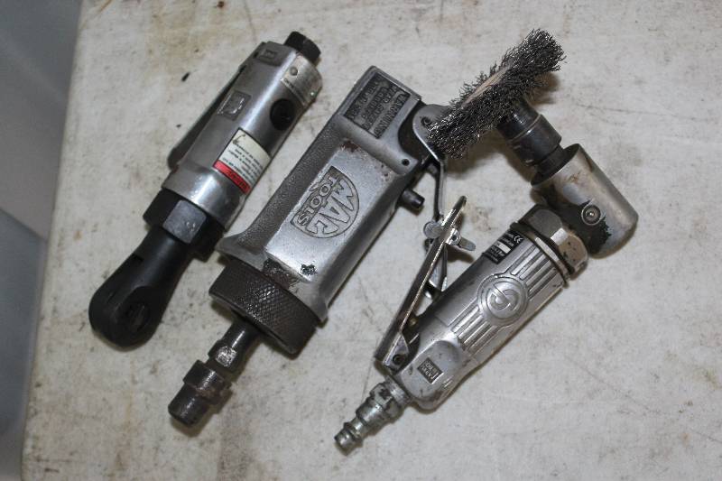 lot 217 image: Lot of (3) Air Drive Tools Includes Die-Grinder, Ratchet Wrench