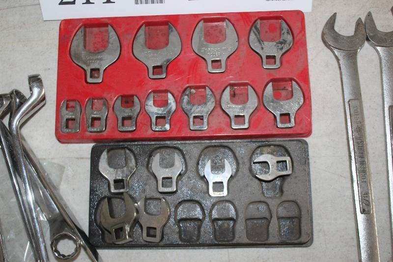 lot 210 image: Lot of (2) Sets of Snap-on Open-end Wrench Heads w Cases