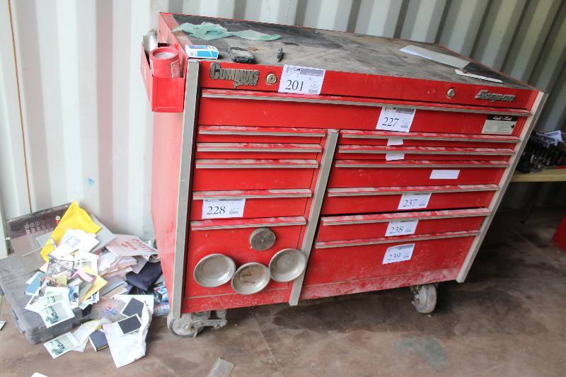 lot 201 image: Snap-on Rolling Tool Box w Key Tool Box Only