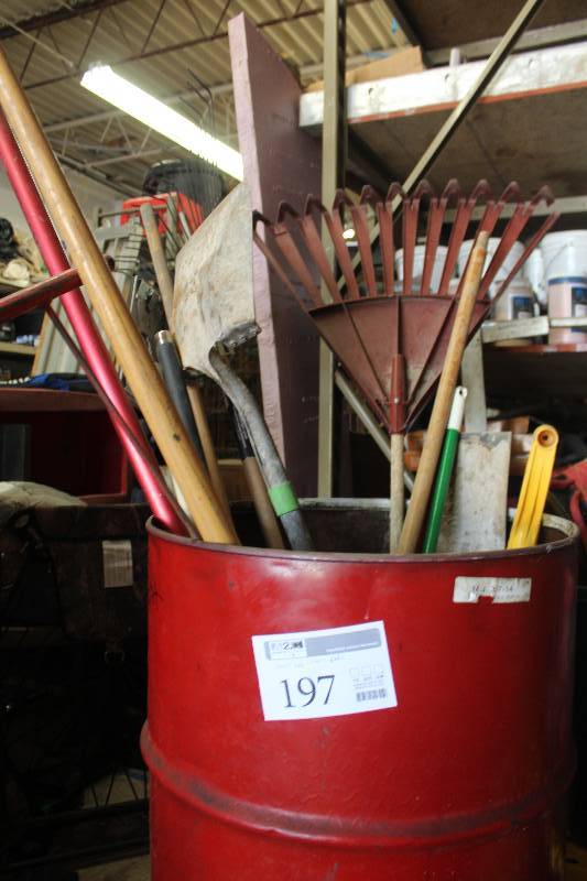 lot 197 image: Cement Tools, Shovel, Rake