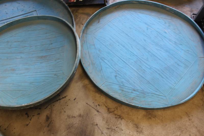lot 263 image: Lot of (8) Concrete Molds - 1-48in. Wood Look Table, 1-36in., 3-Long, 3-Short