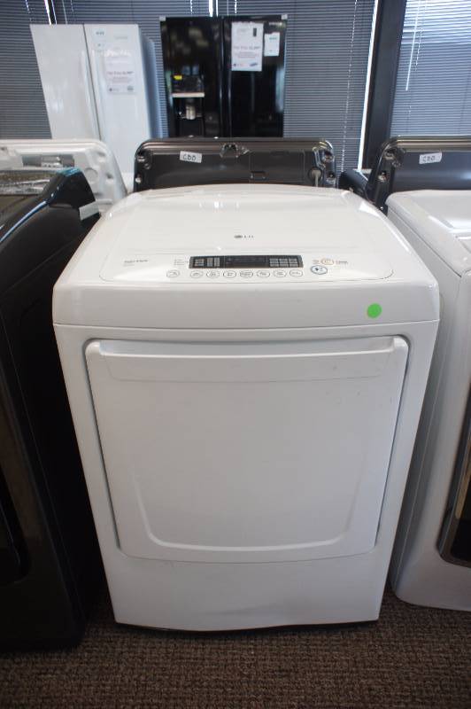 lot 7 image: New - Scratch & Dent LG Model # (DLE1001W) - Front-Loading Electric Dryer - White COLOR  - Tested Works - MSRP $ 1199.99