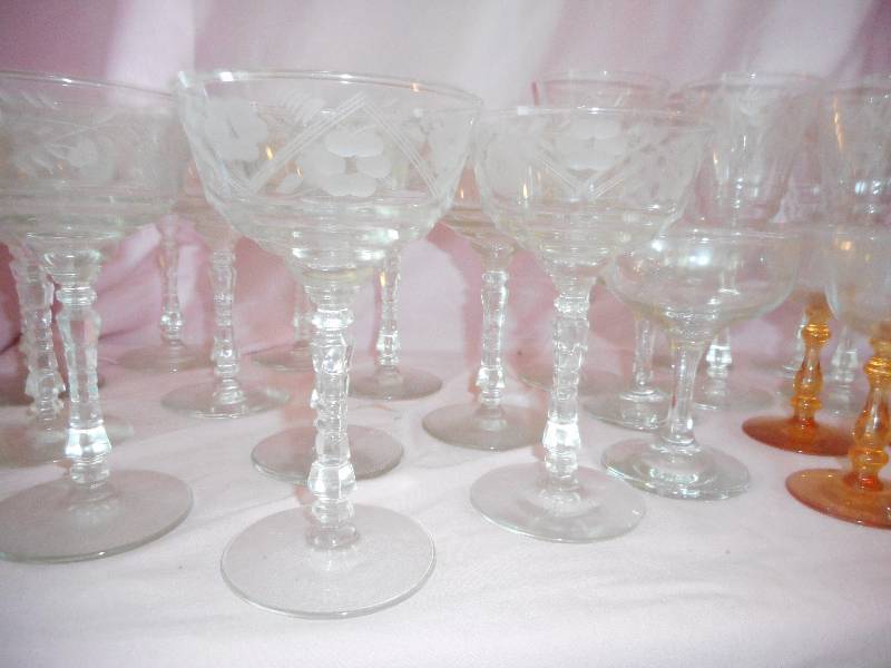 Vintage Etched Glasses