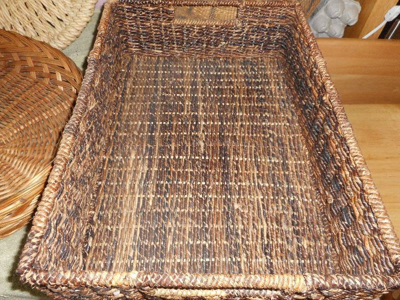 Wicker Basket & Plant Stand