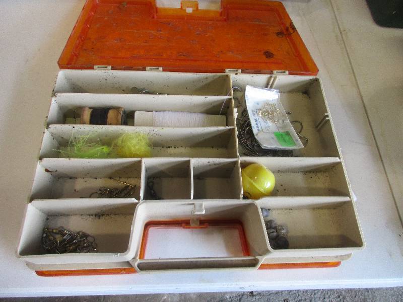 lot 128 image: Tackle box and tackle