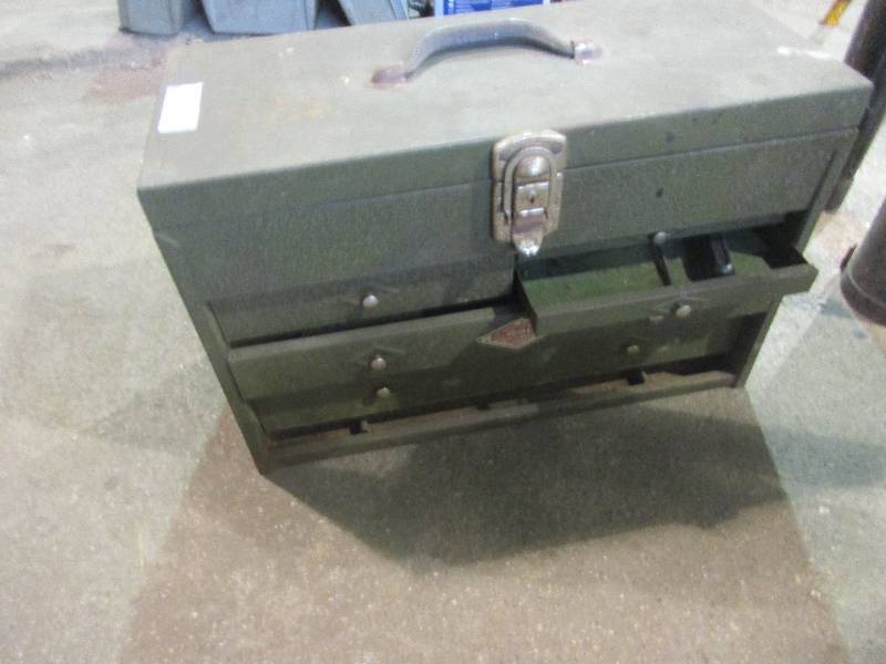 lot 196 image: Tool box and tools