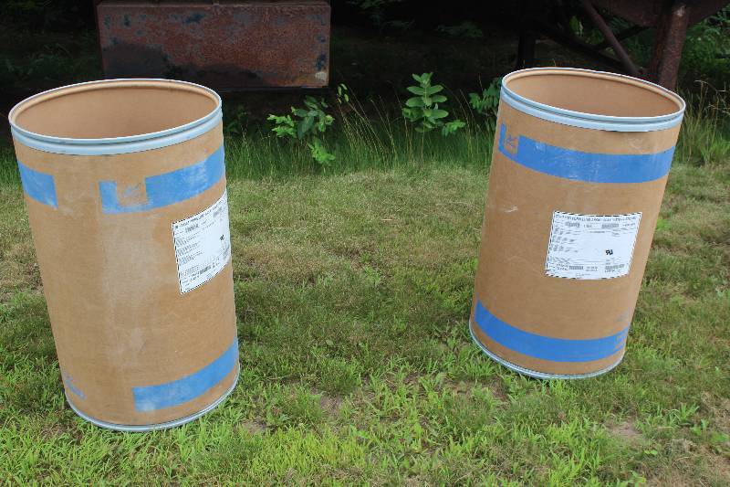 lot 26 image: Lot of (10) Large Cardboard Storage Barrels w Metals Reinforced Ends