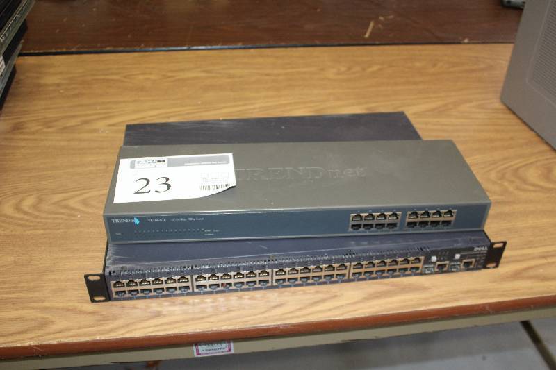 lot 23 image: Lot of (2) Electronics Includes 1) TRENDnet TE100-S16 10100mbps N-Way Switch AND 1) Dell PowerConnect 3348 Rack-Mount Switch